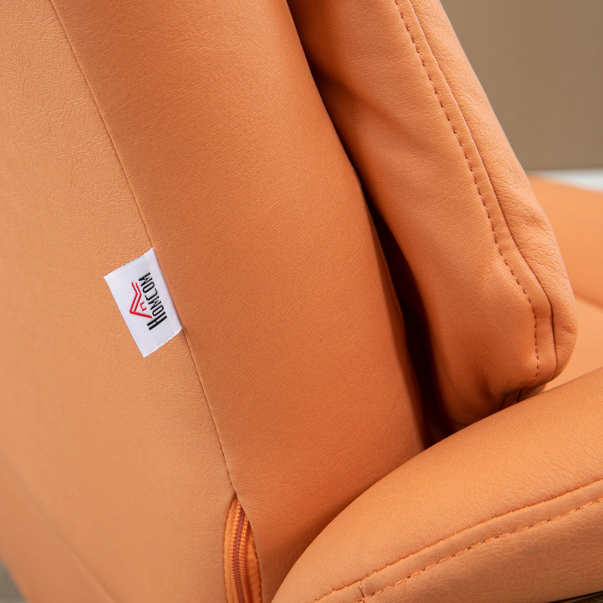 easycomfort easycomfort poltrona reclinabile e girevole con poggiatesta regolabile in microfibra 80x84x104cm arancione