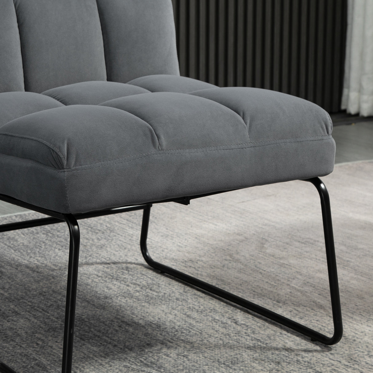 easycomfort easycomfort poltrona relax con poggiapiedi per interni set 2 pezzi in effetto velluto e metallo grigia