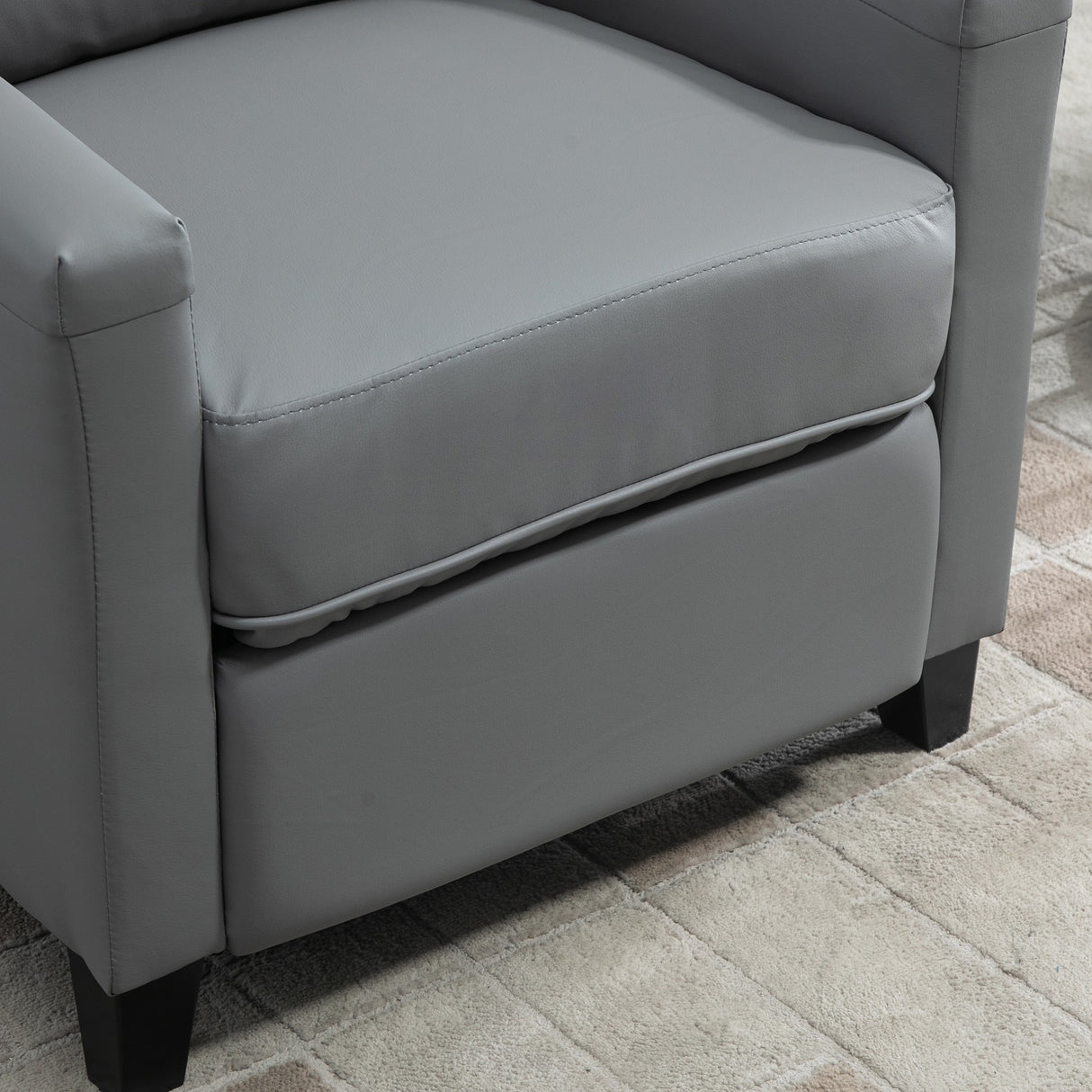 easycomfort easycomfort poltrona relax imbottita e reclinabile manualmente in similpelle 70 5x86x99cm grigio