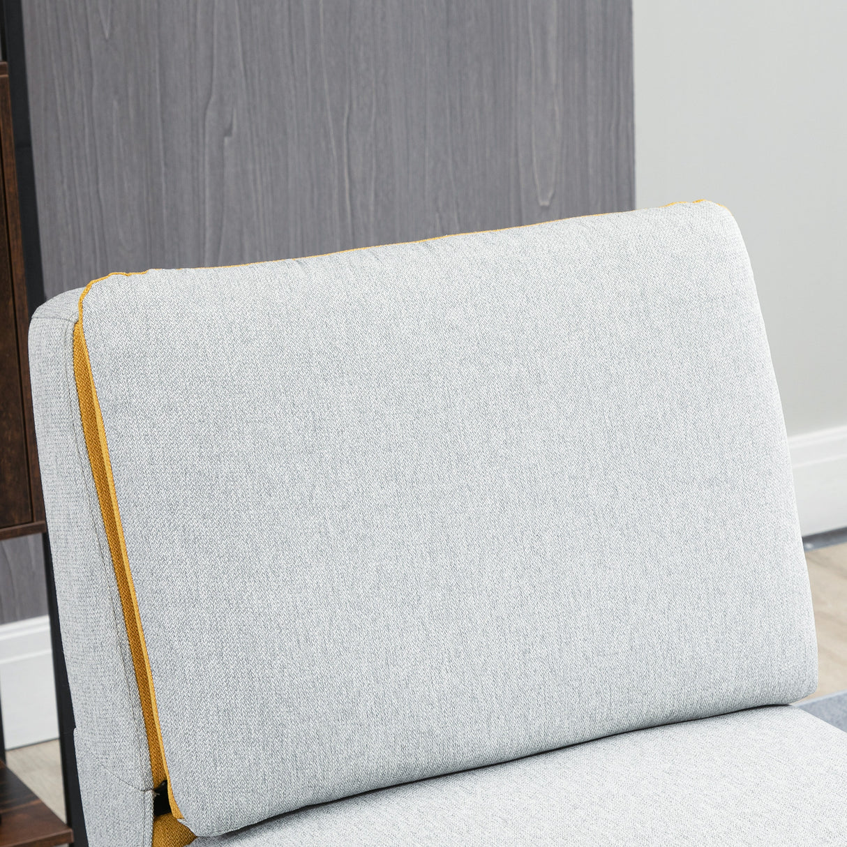 easycomfort easycomfort poltroncina di design imbottita con gambe in acciaio e tessuto grigio e giallo 58x75x85cm