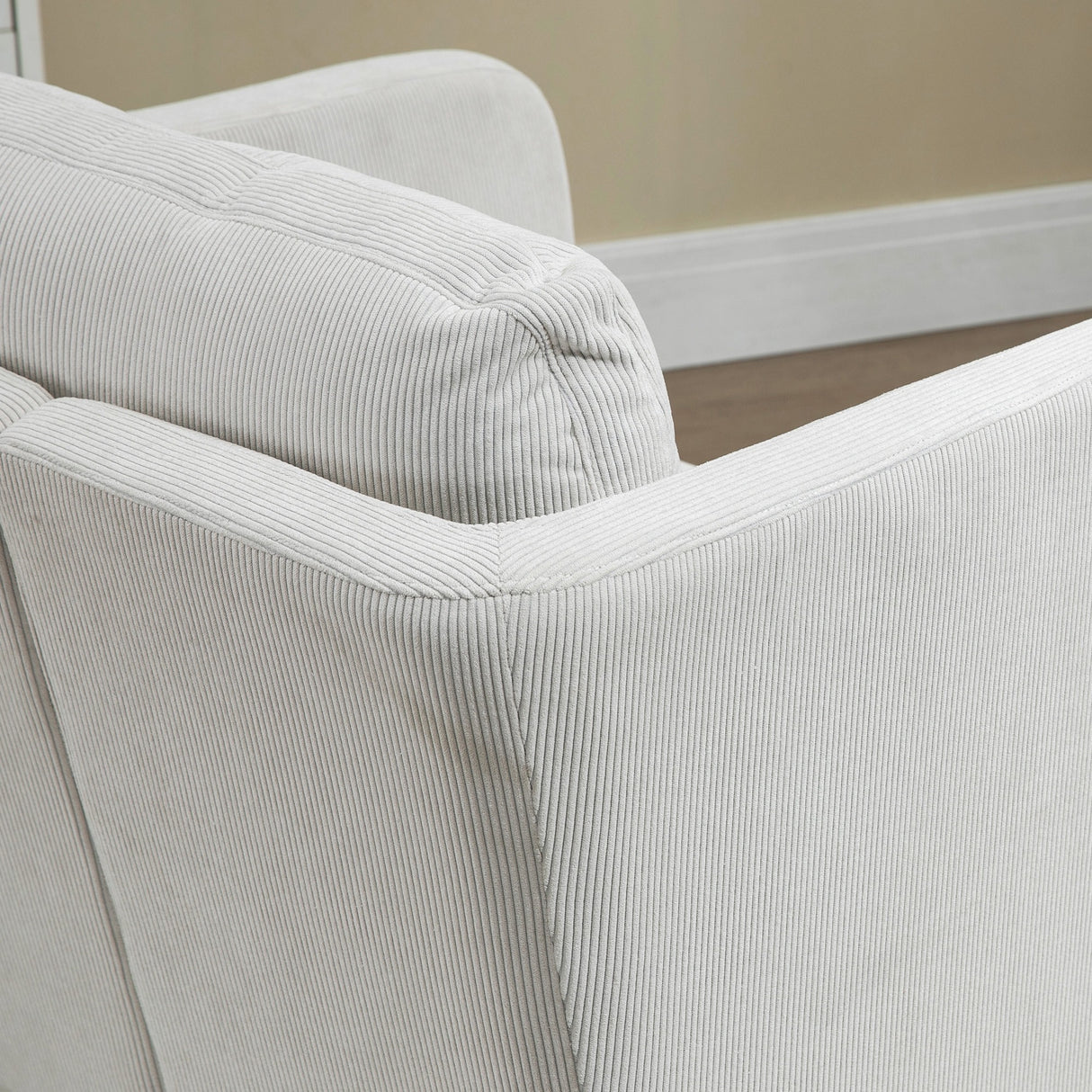 easycomfort easycomfort poltroncina in velluto a coste con gambe in acciaio e cuscino posteriore 73x74x82cm grigio