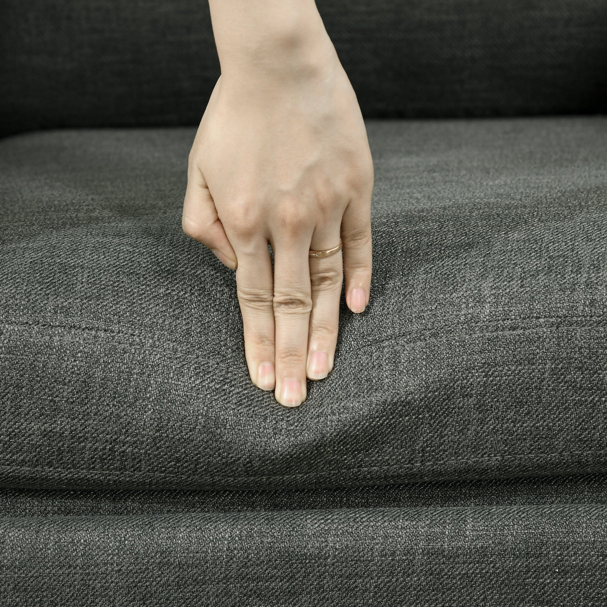 easycomfort easycomfort poltroncina moderna con tessuto effetto lino gambe in acciaio e tasche laterali 73x79x87cm grigio