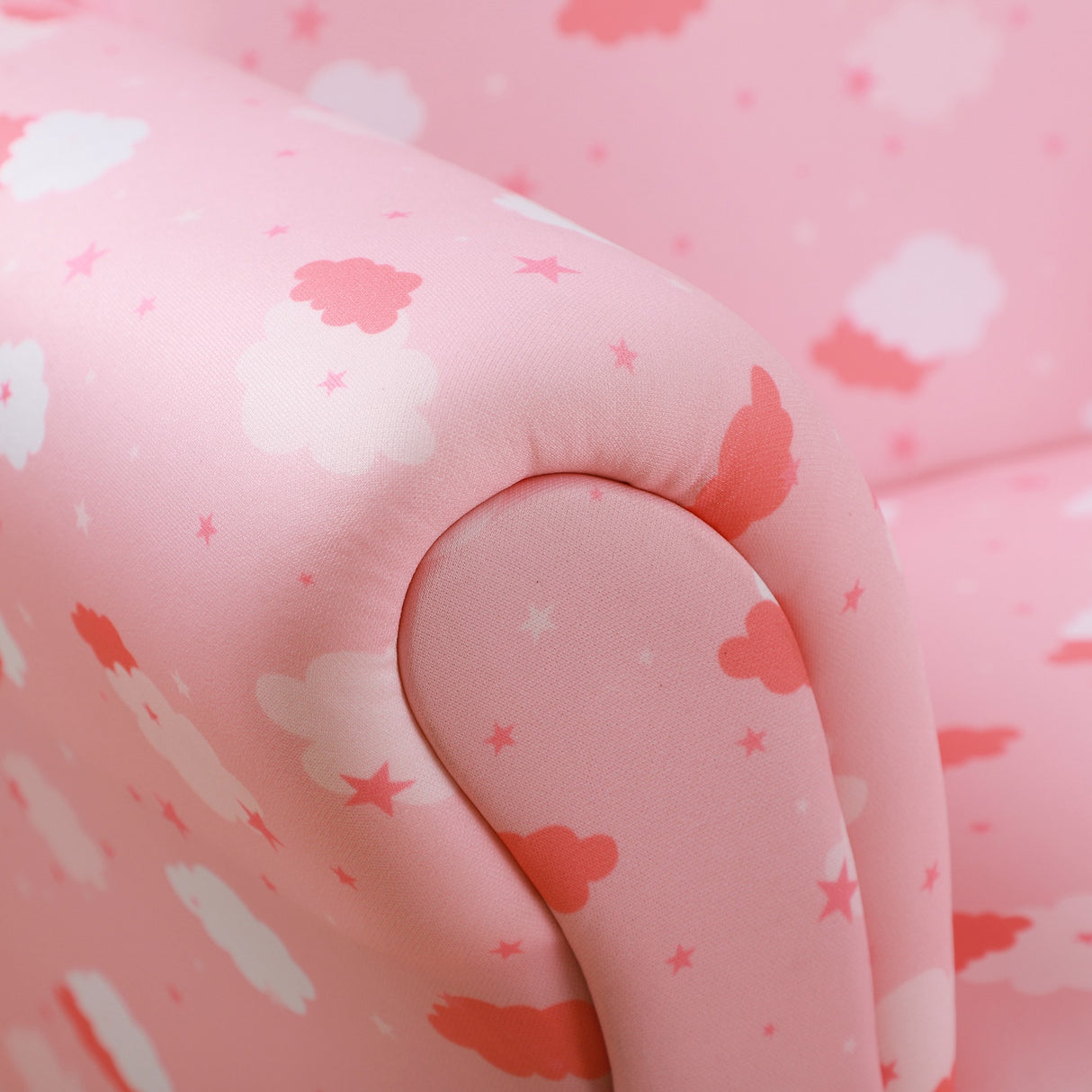 easycomfort easycomfort poltroncina per bambini con poggiapiedi estraibile struttura in legno con imbottitura 57x42x45cm rosa e bianco