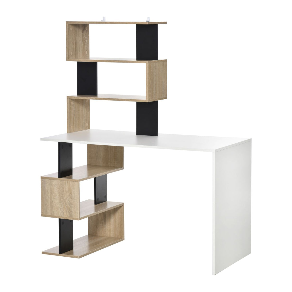 easycomfort easycomfort scrivania con libreria in legno multicolore 120x60x148cm