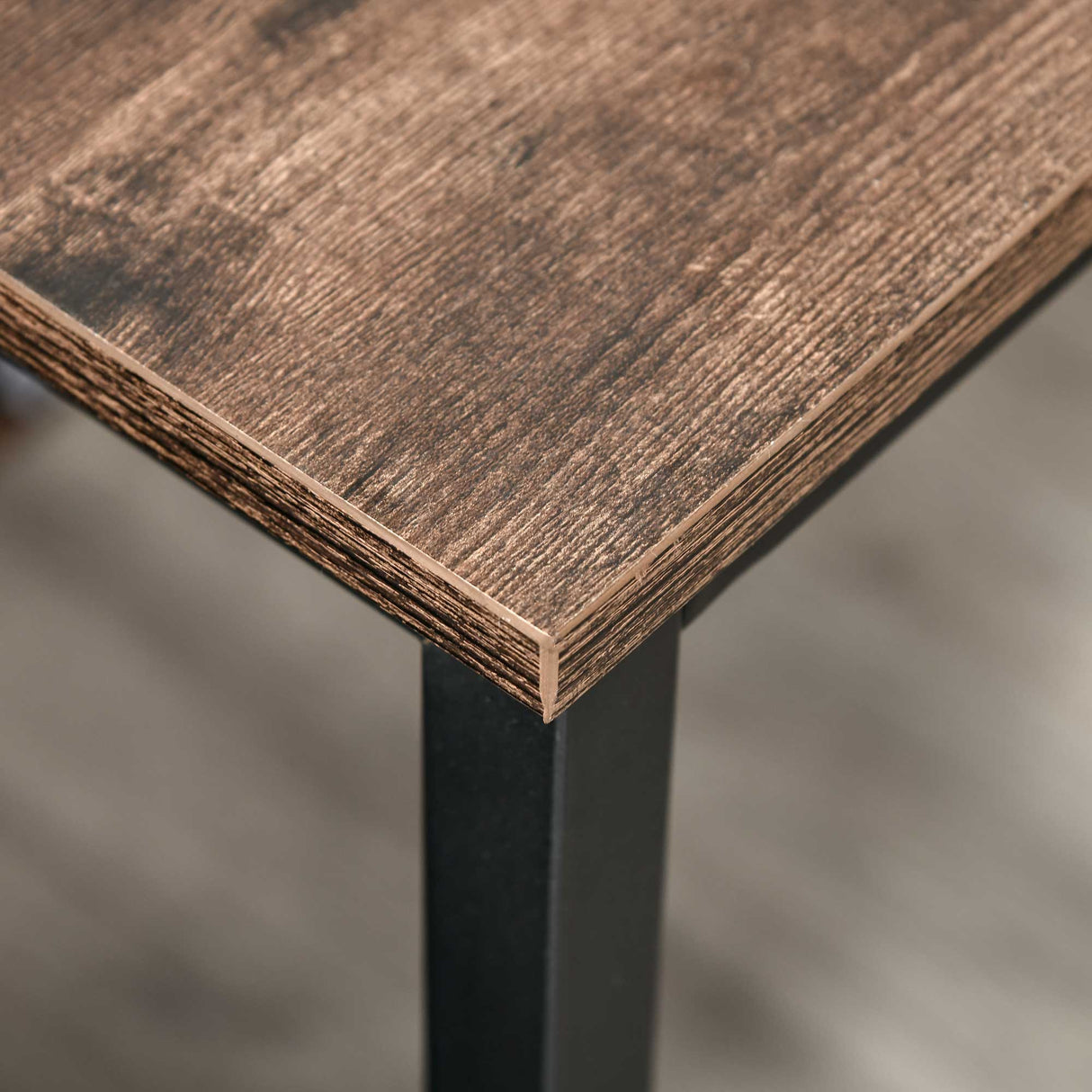 easycomfort easycomfort scrivania per camera e ufficio con mensola in stile industriale metallo e legno 120x60x75cm marrone rustico