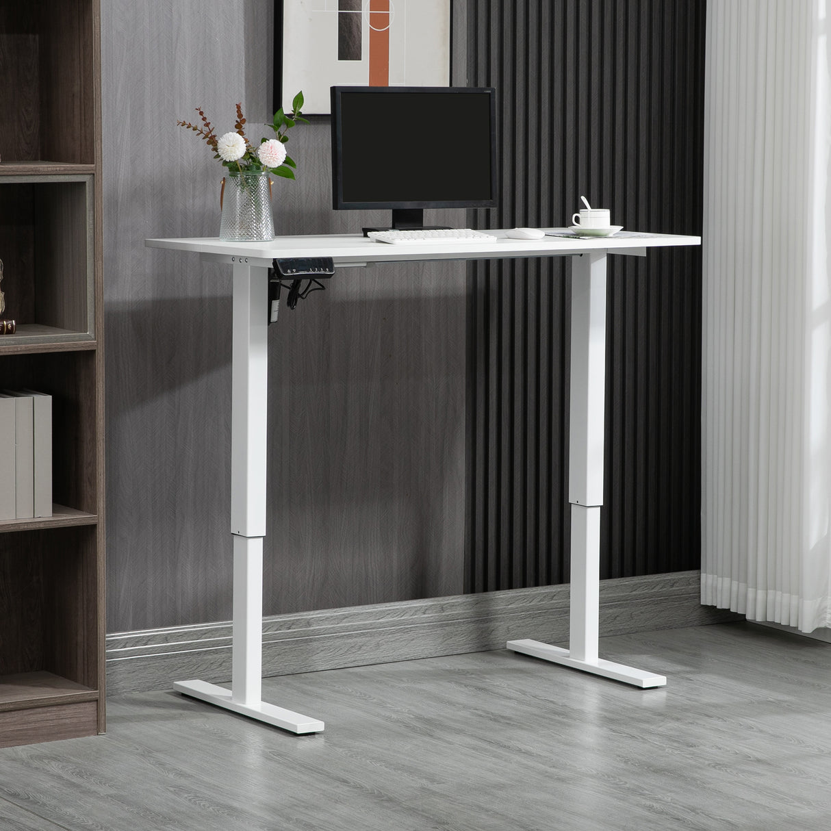 easycomfort easycomfort scrivania sollevabile elettrica a 3 altezze con sistema anticollisione 120x60x74 5 114 5cm bianco