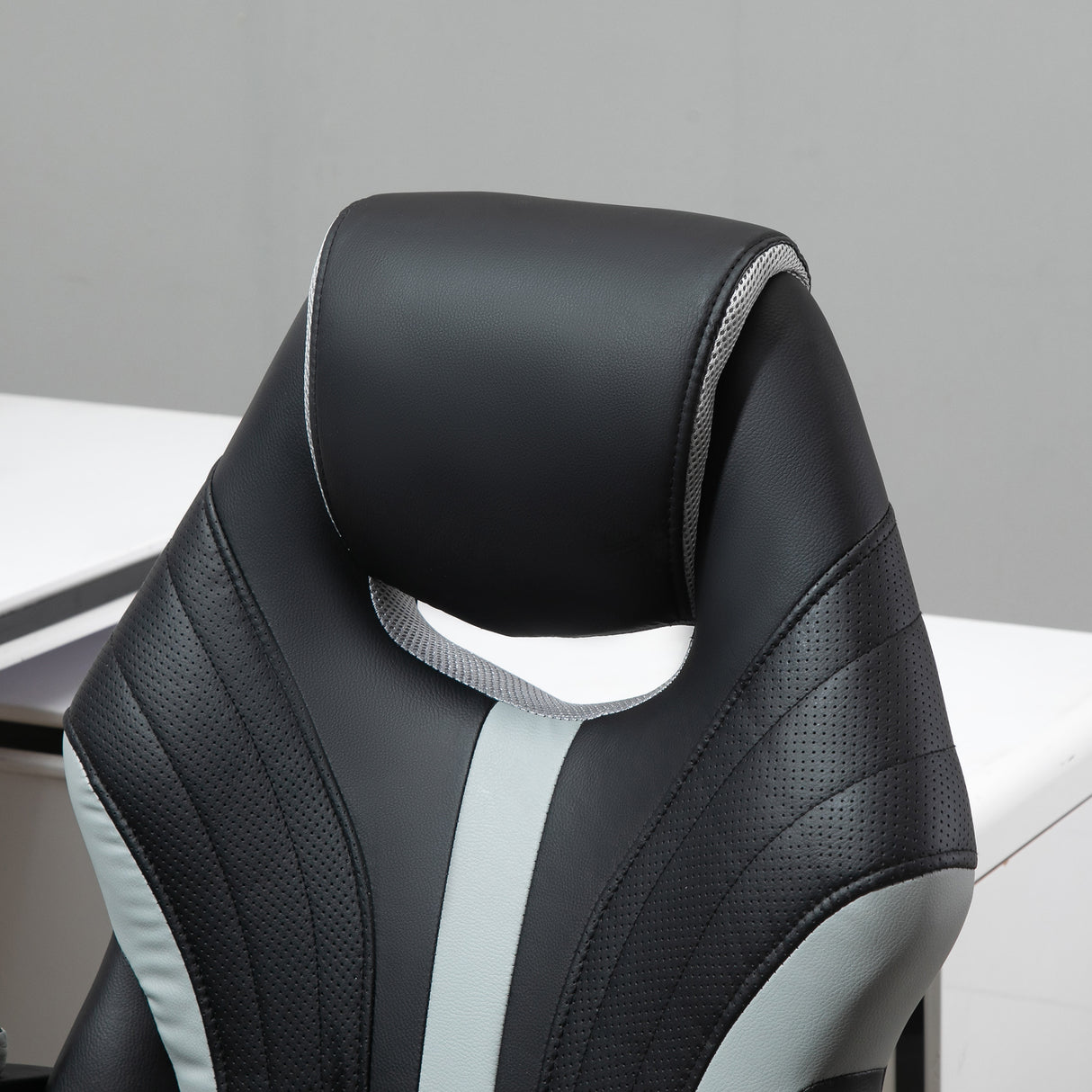 easycomfort easycomfort sedia da ufficio con altezza regolabile e dondolo 63x70x104 112cm finta pelle pu nero e grigio