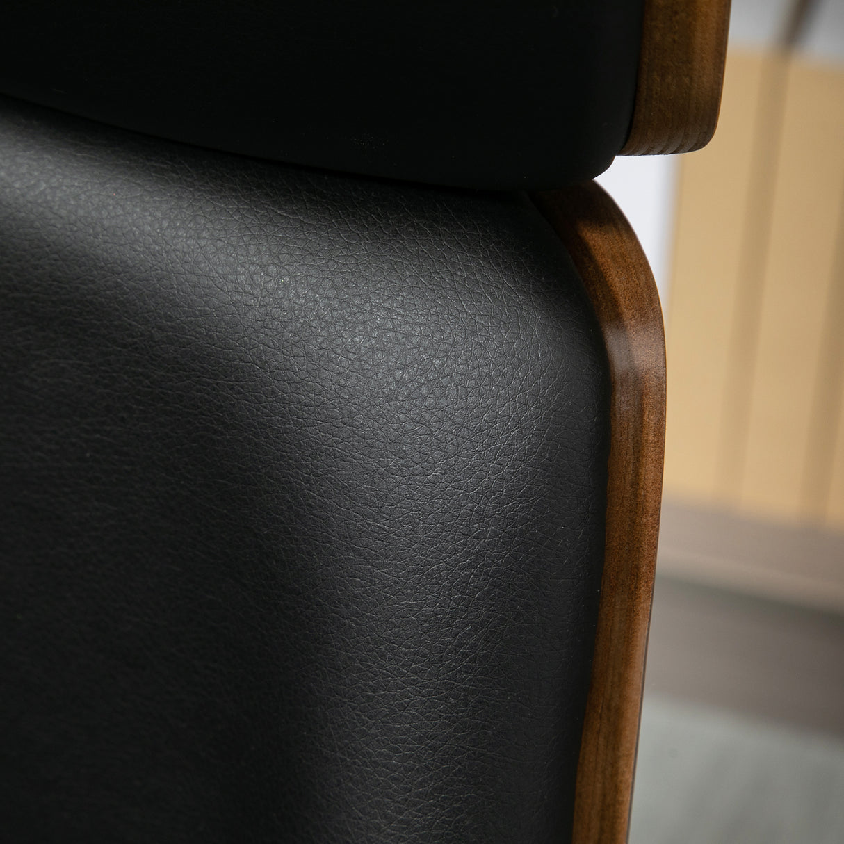 easycomfort easycomfort sedia per scrivania con schienale in legno e seduta in pelle pu traspirante e imbottita 62x76 5x105 cm nera