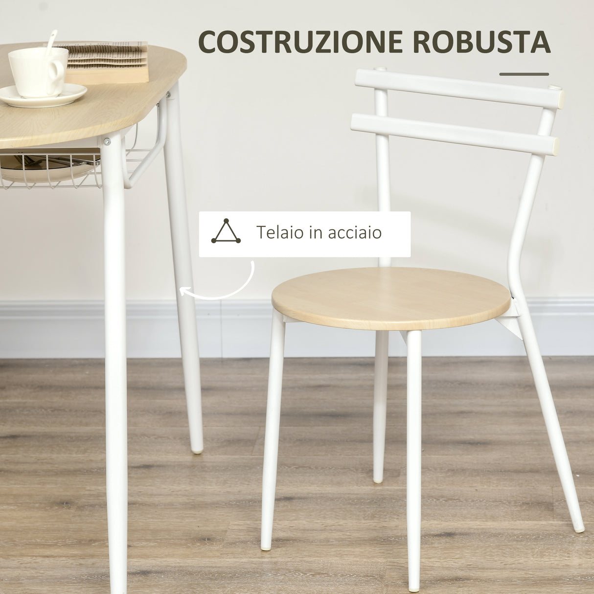 easycomfort easycomfort sedie e tavolo da pranzo set 3 pezzi con 2 sedie e tavolo ovale con ripiano in mdf e acciaio