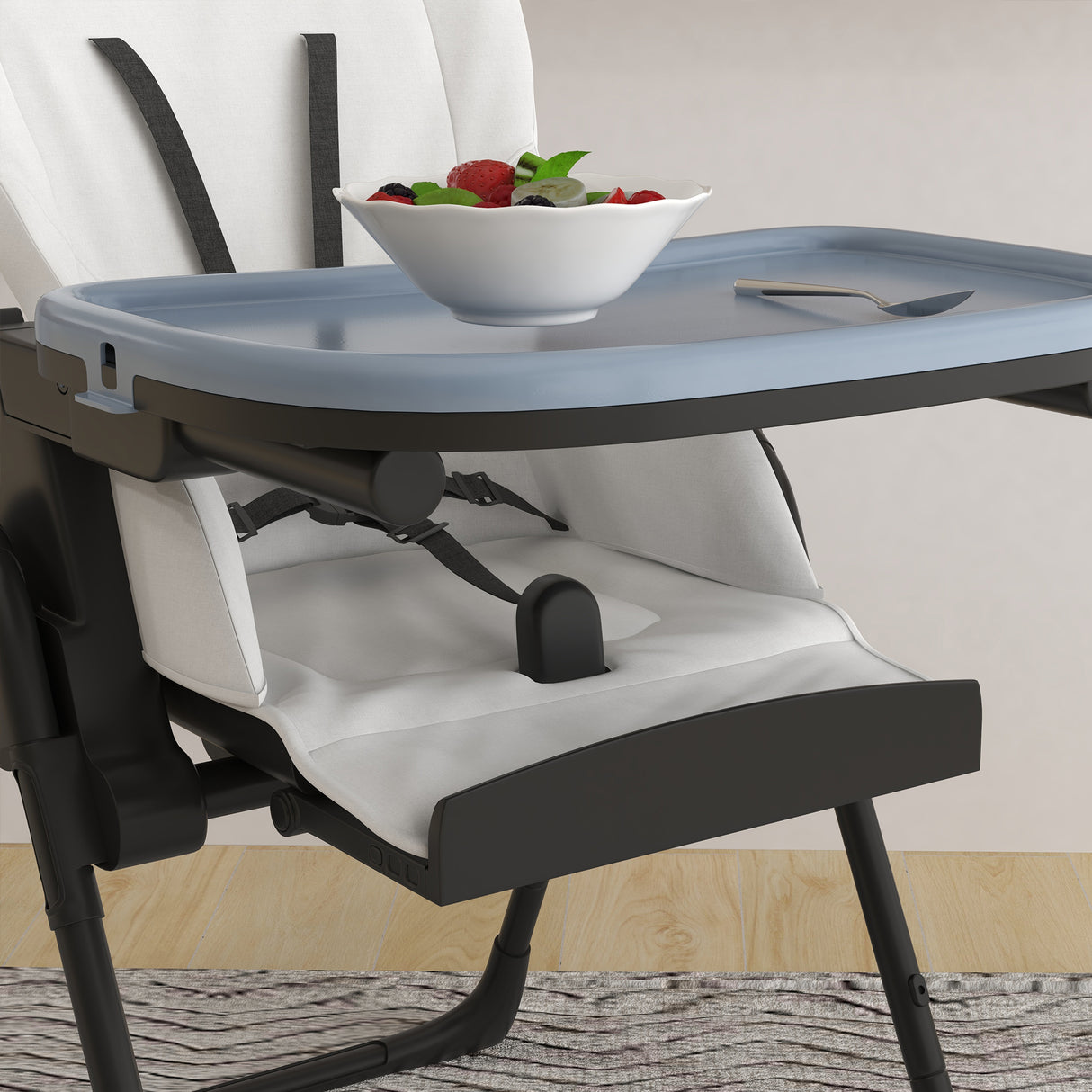 easycomfort easycomfort seggiolone pappa pieghevole per bimbi da 6 36 mesi altezza regolabile e schienale reclinabile nero e bianco