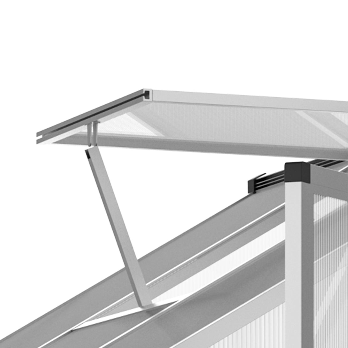 easycomfort easycomfort serra da giardino e orto in policarbonato con tetto regolabile e porta telaio in alluminio 182x183x195cm