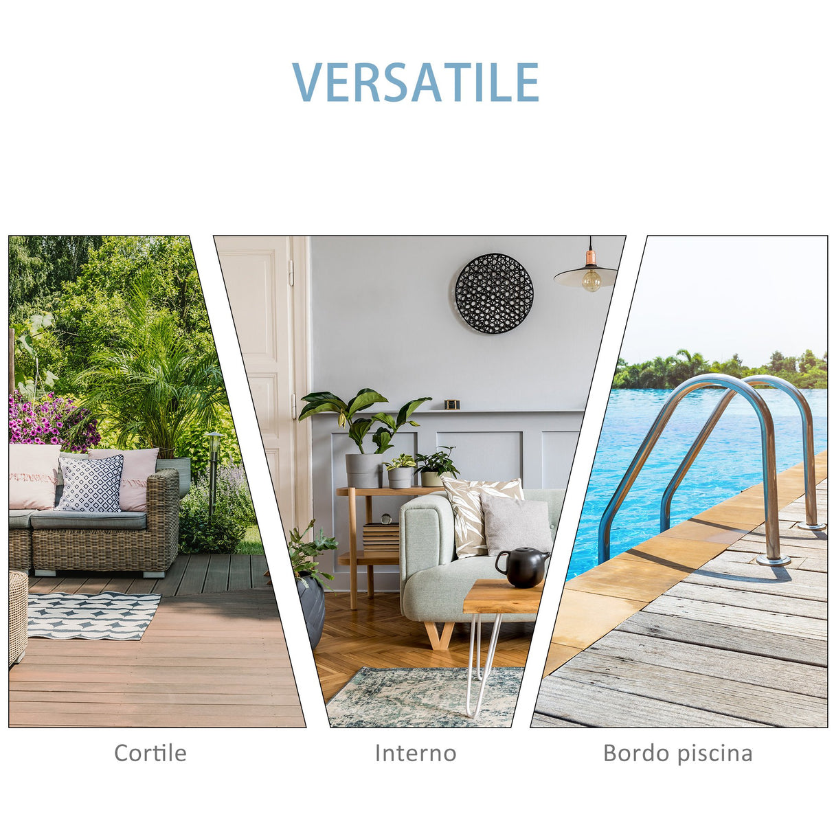 easycomfort easycomfort set 2 lettini prendisole con tavolino in pe rattan nero e materassini bianchi