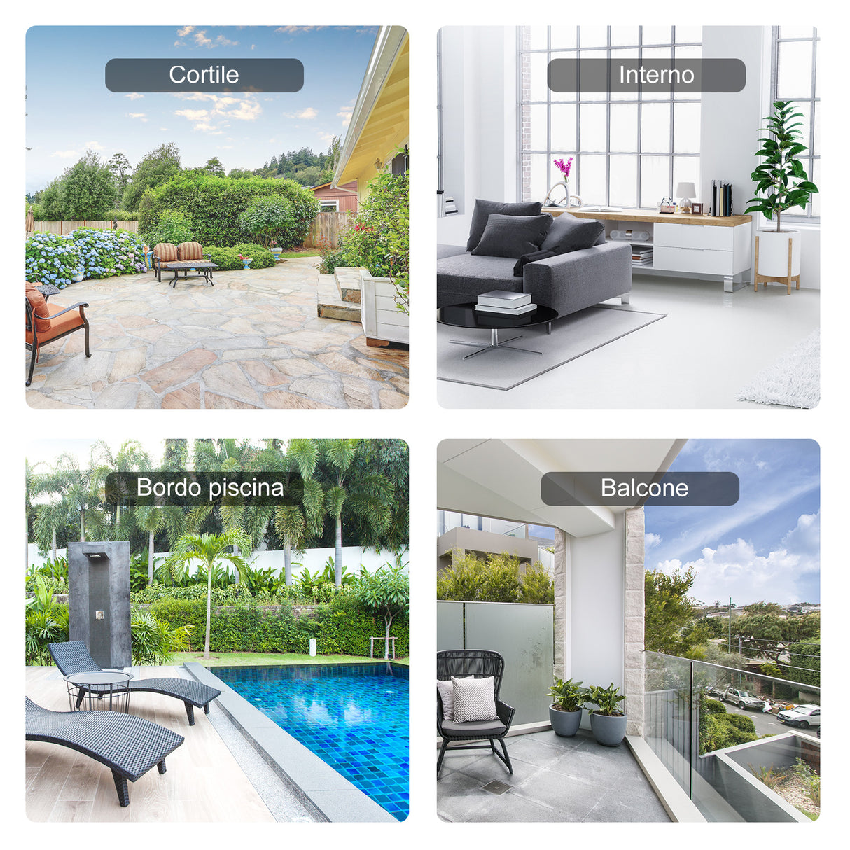 easycomfort easycomfort set 2 sdraio con poggiapiedi cuscini e tavolino in metallo e poliestere grigio e nero