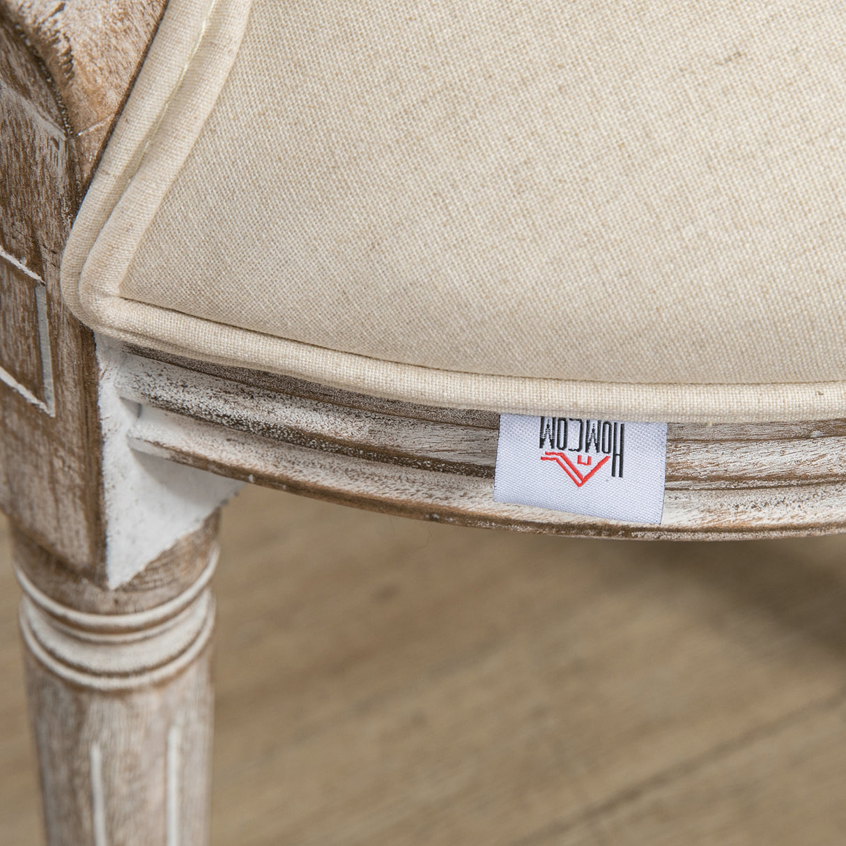 easycomfort easycomfort set 2 sedie per tavolo da pranzo classiche in legno con rivestimento in tessuto crema