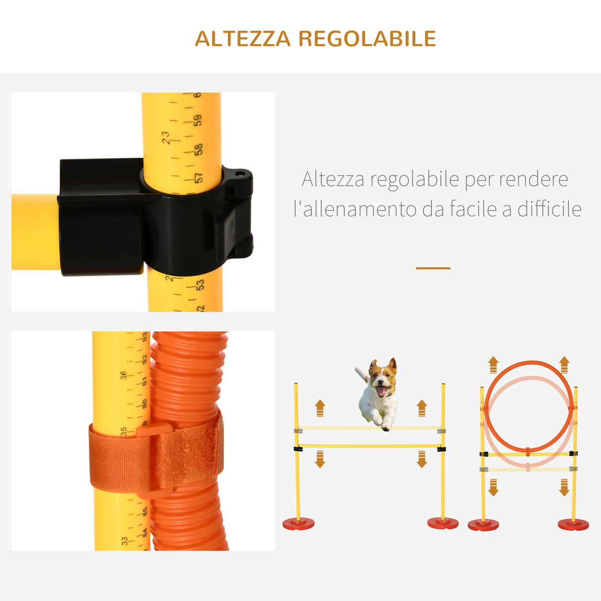 easycomfort easycomfort set agility dog per addestramento cani con ostacoli regolabili slalom e tunnel