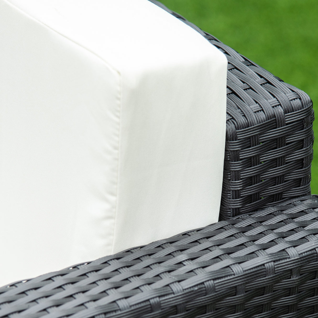 easycomfort easycomfort set da giardino 4 pezzi in rattan pe e acciaio con divano 2 poltrone e tavolino da caffe crema