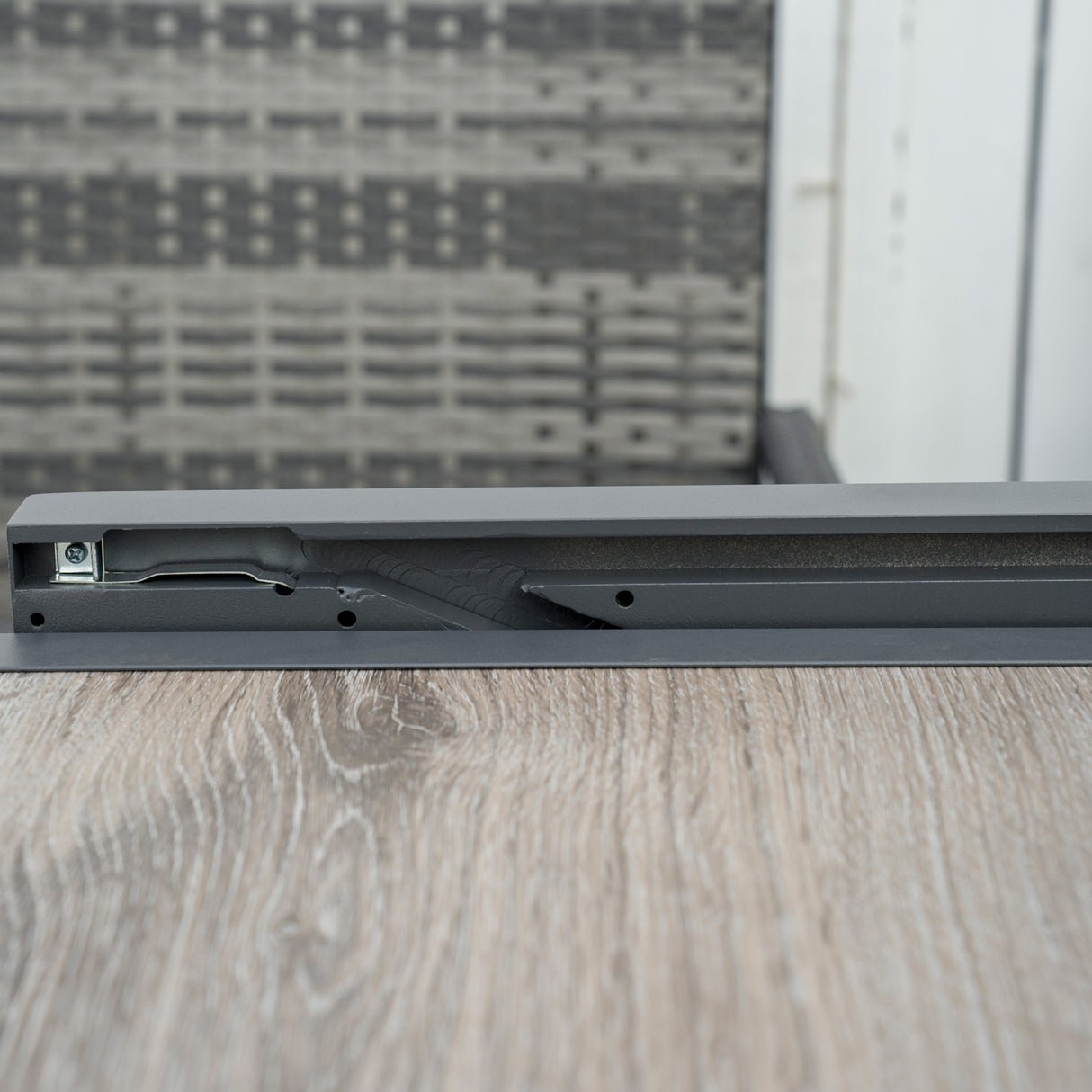 easycomfort easycomfort set da giardino con tavolo allungabile e 6 sedie con cuscini in rattan pe grigio e marrone