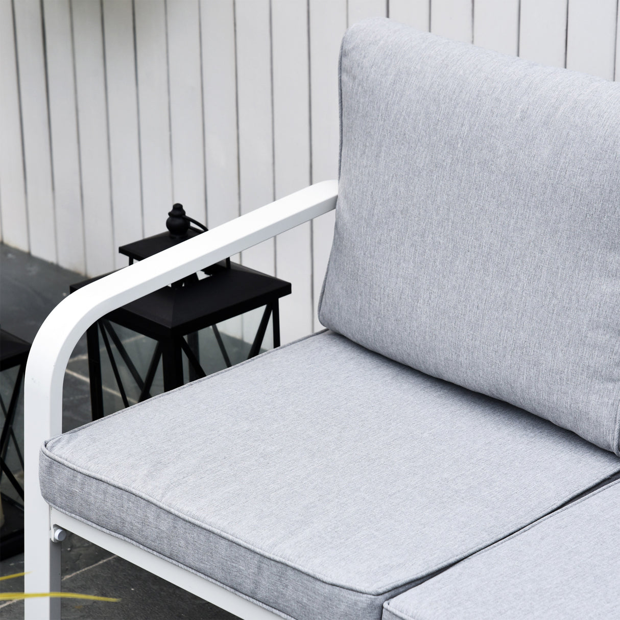 easycomfort easycomfort set mobili da giardino 4 pezzi con 2 sedie 1 divano a 2 posti e 1 tavolino da caffe