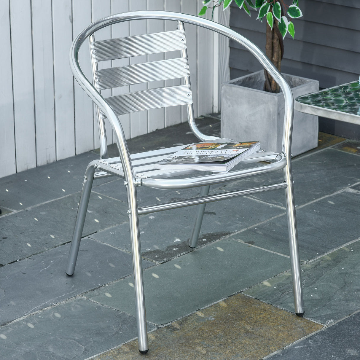 easycomfort easycomfort set tavolino e 2 sedie da esterno e giardino in alluminio e acciaio inox