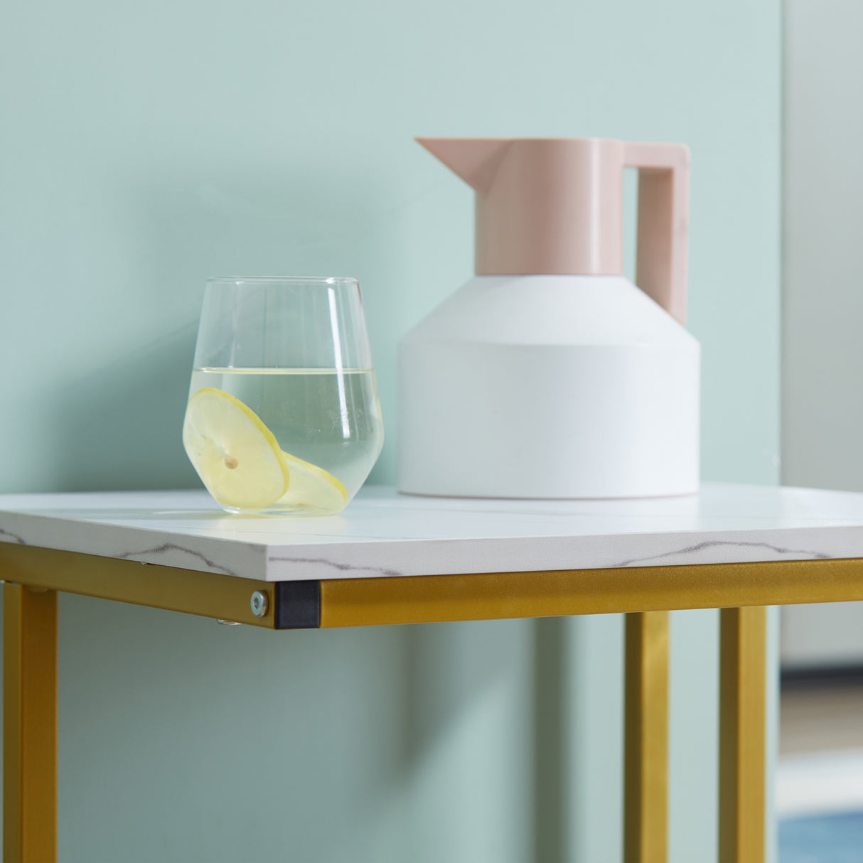 easycomfort easycomfort tavolino basso con piedini regolabili bianco oro