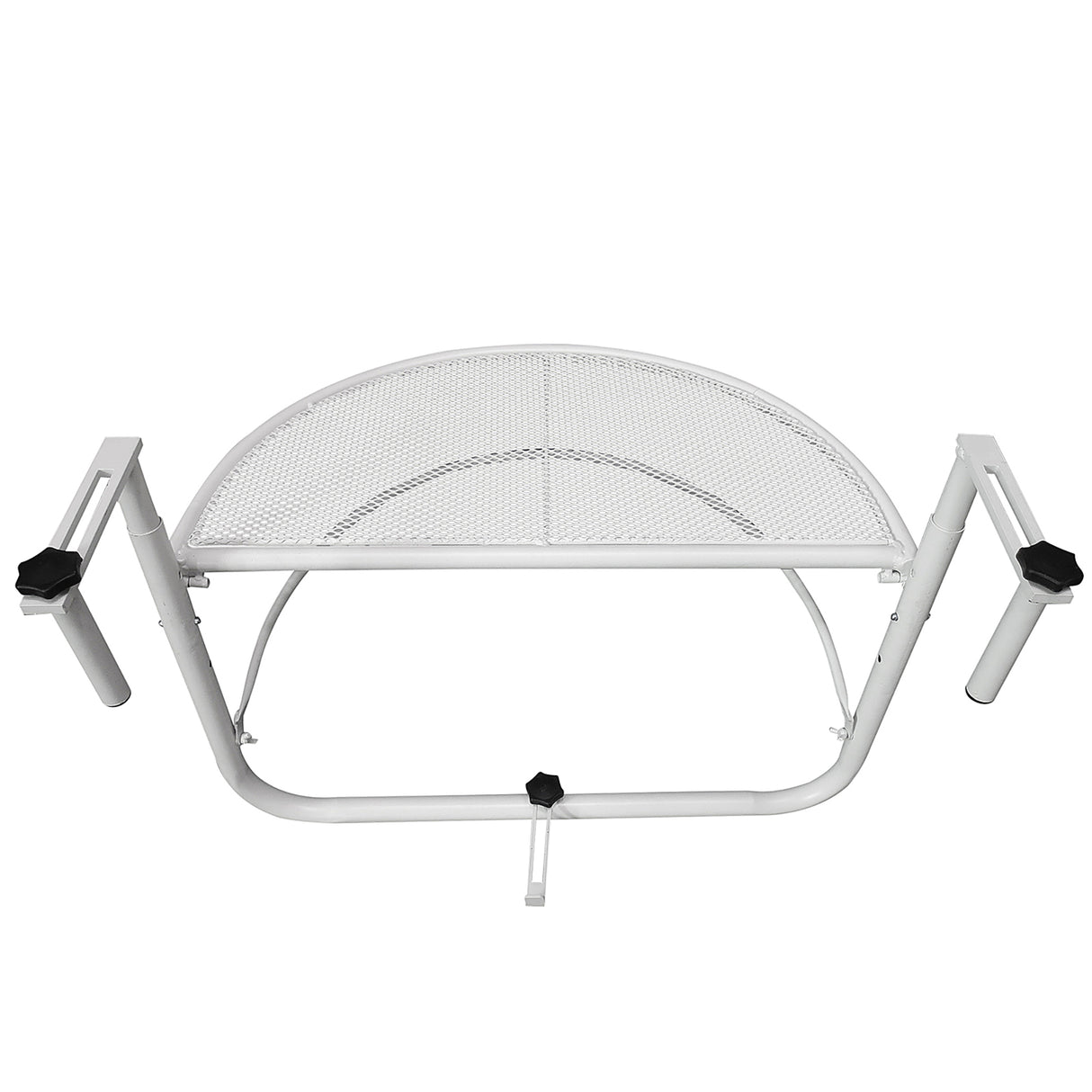 easycomfort easycomfort tavolino da ringhiera pieghevole con 3 altezze regolabili in metallo 60x45x50cm bianco