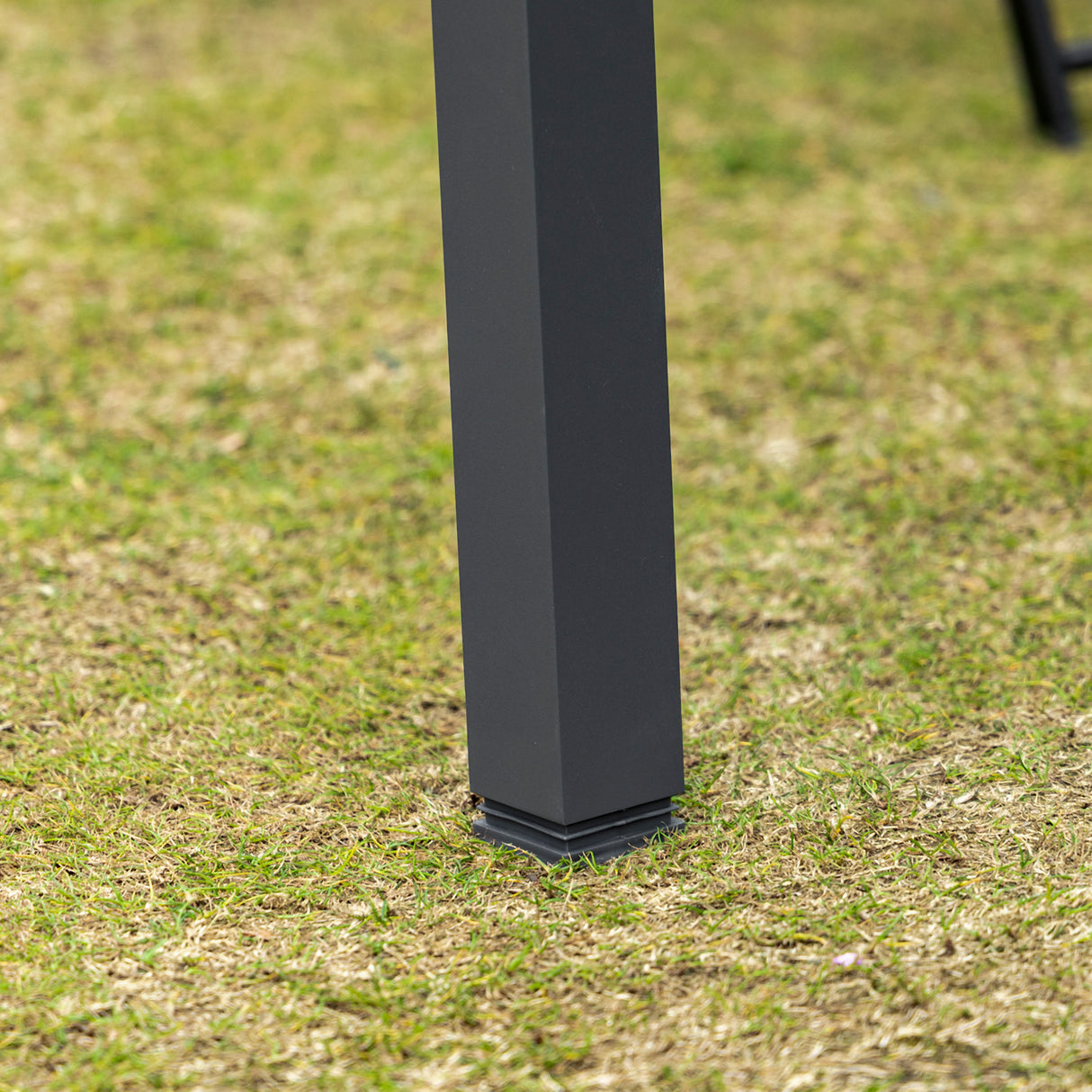 easycomfort easycomfort tavolo da giardino allungabile con piano in vetro 270x90x73cm grigio