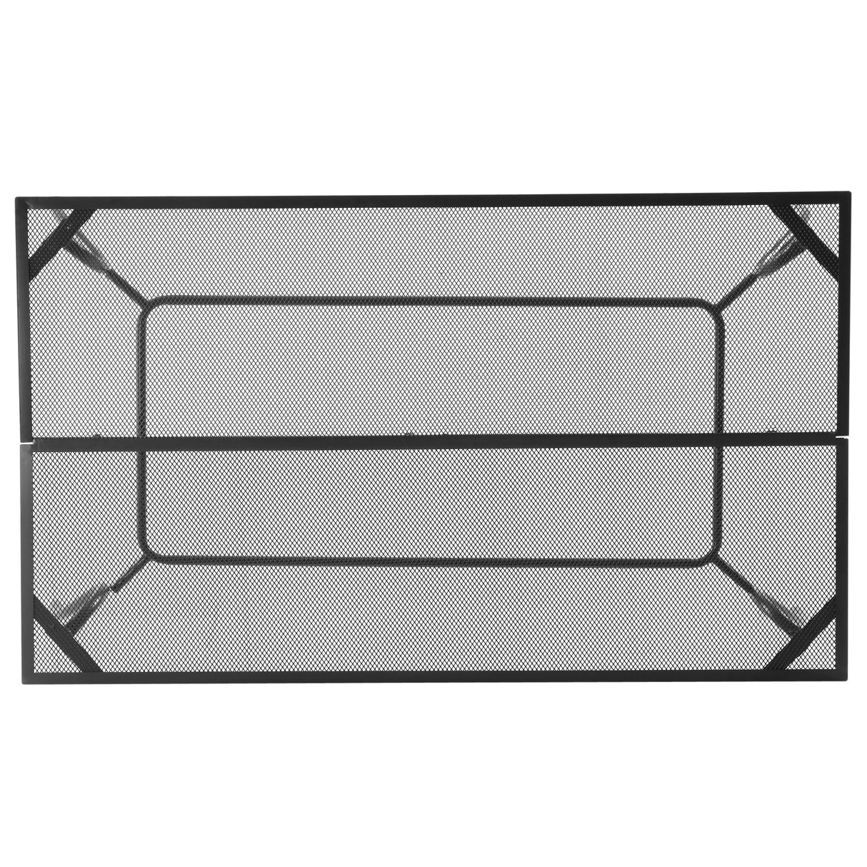 easycomfort easycomfort tavolo da giardino rettangolare con piano dappoggio a rete 150x90x73cm nero