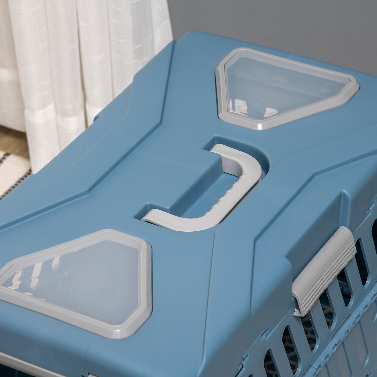 easycomfort easycomfort trasportino per cani e gatti pieghevole e convertibile in cuccia 56x31x37cm blu