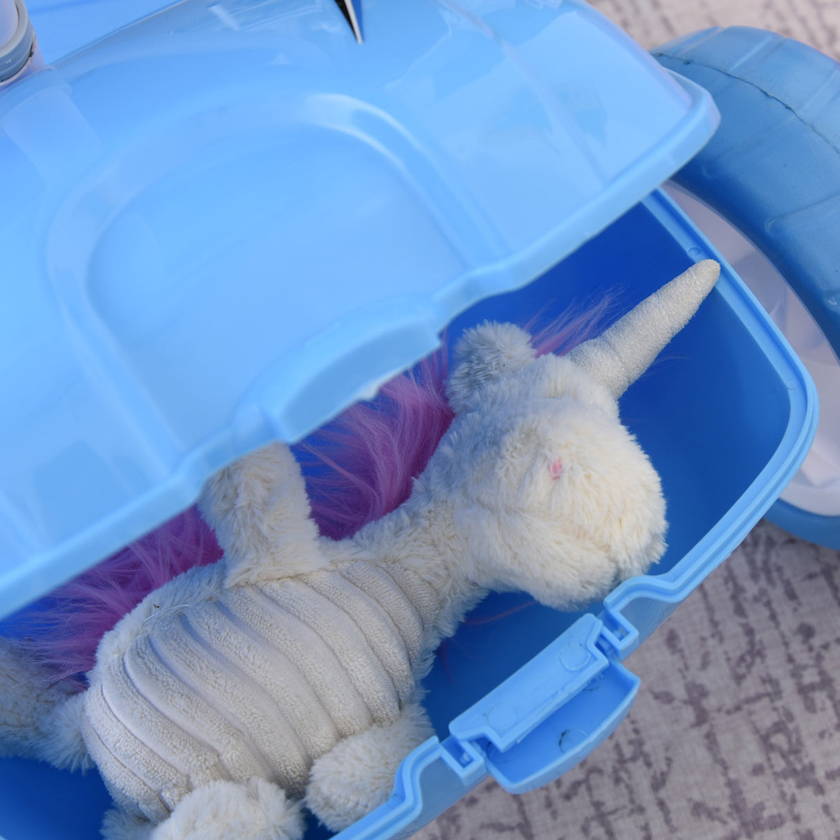 easycomfort easycomfort triciclo passeggino azzurro a forma di moto per bambini 18 72 mesi con tettuccio rimovibile