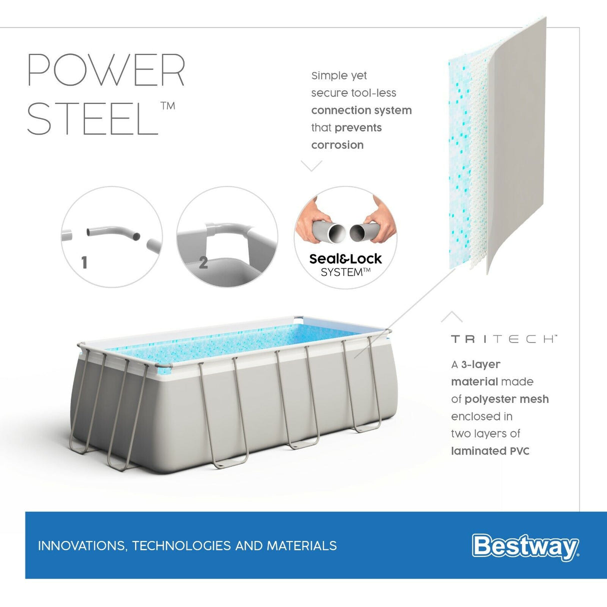 bestway piscina fuori terra bestway 56441 power steel 404x201x100h scaletta rampa esternapompa filtrante 6 478 litri