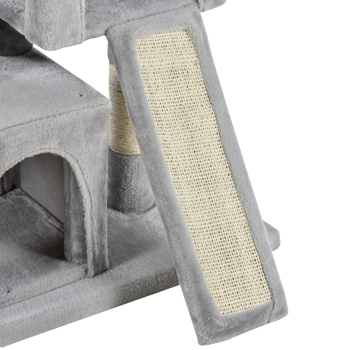 easycomfort easycomfort albero tiragraffi per gatti con pali in sisal lettino e 2 casette 59x39x83cm grigio