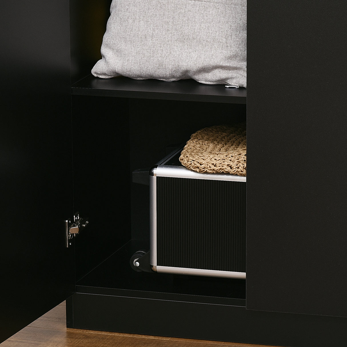 easycomfort easycomfort armadio 2 ante moderno con 4 ripiani guardaroba in legno mdf 80x40x180cm nero