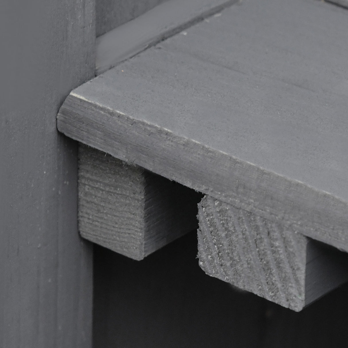 easycomfort easycomfort armadio da giardino a 2 ripiani in legno di abete con tetto apribile 74x43x88 cm grigio scuro