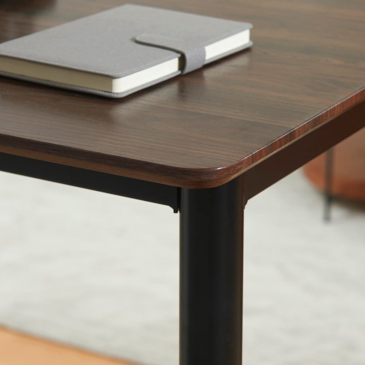 easycomfort easycomfort bancone bar stile industriale per 4 persone in legno e acciaio 118x58x108cm marrone e nero