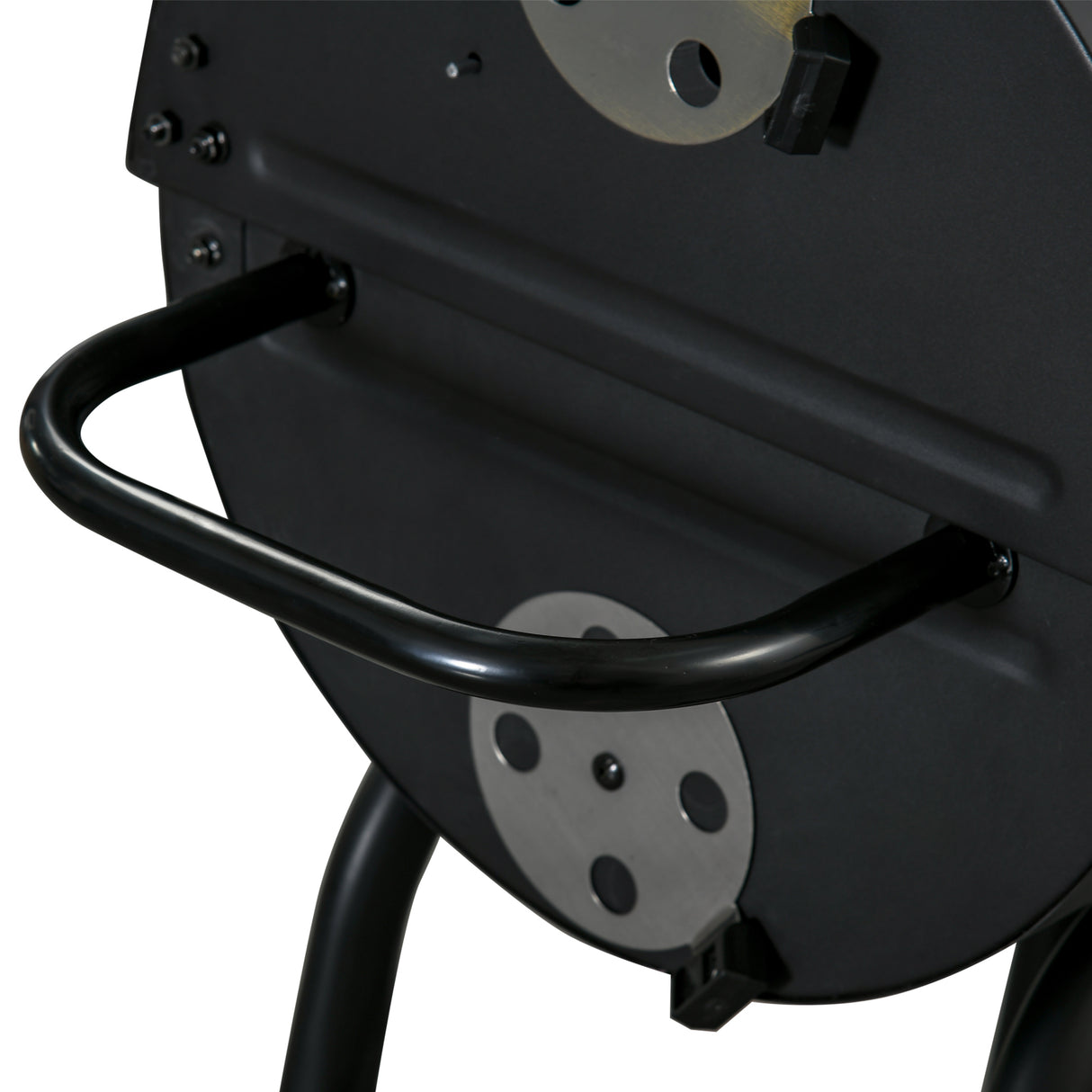 easycomfort easycomfort barbecue a carbone con coperchio termometro mensole e ruote 68x63x102cm nero