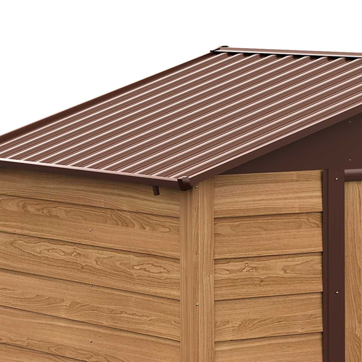 easycomfort easycomfort casetta da giardino porta attrezzi in acciaio con porte scorrevoli e prese daria 196x236x208cm marrone