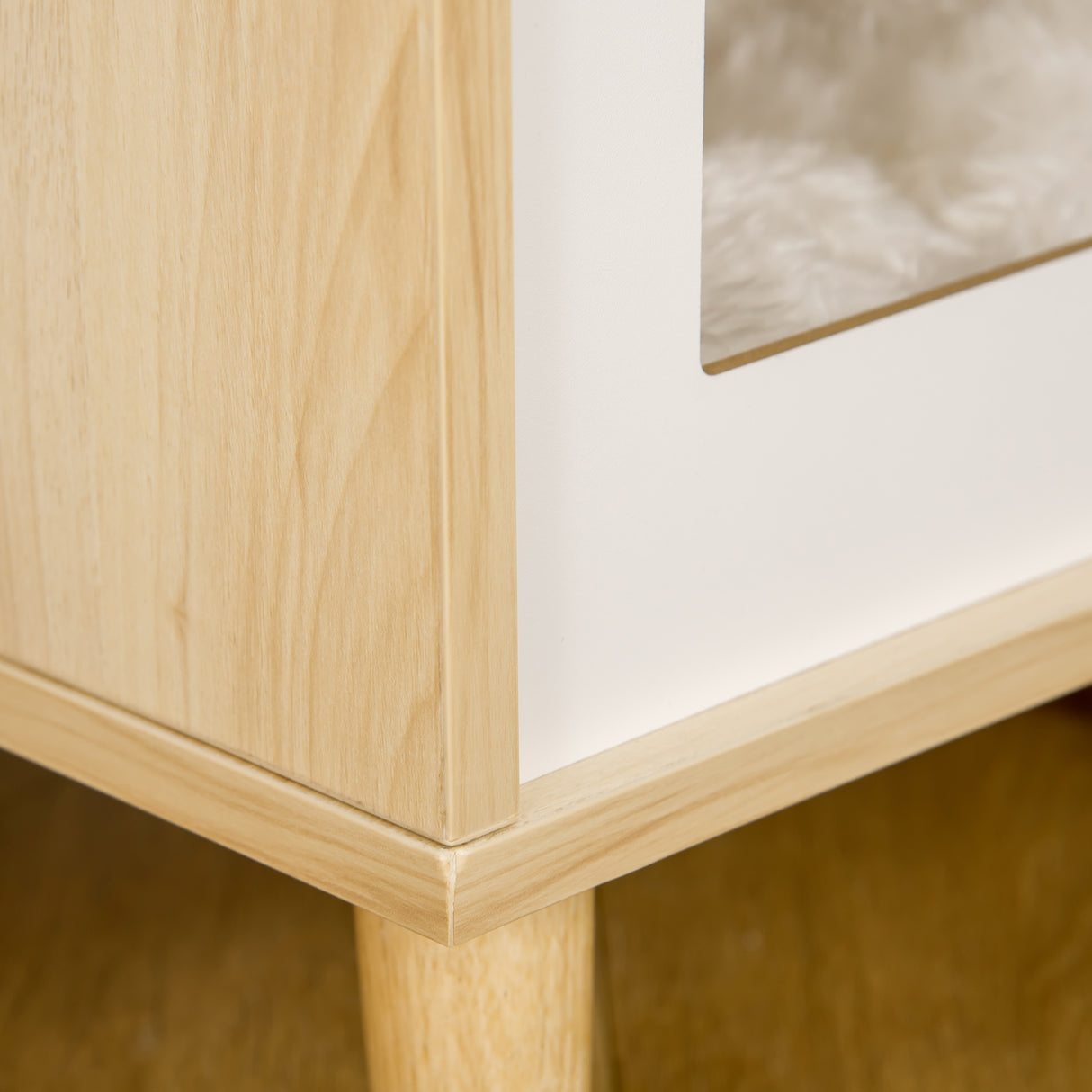 easycomfort easycomfort casetta per gatti 2 in 1 e tavolino cuscino lavabile e gambe in legno 40x40x50cm