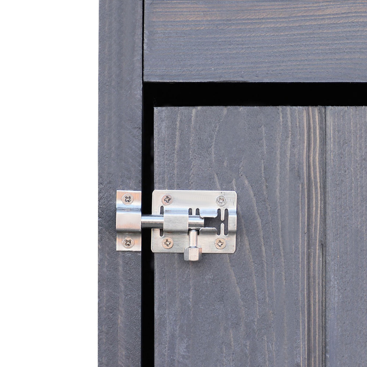 easycomfort easycomfort casetta porta attrezzi da giardino in legno con 2 ante e 3 mensole 89x50x190cm grigia