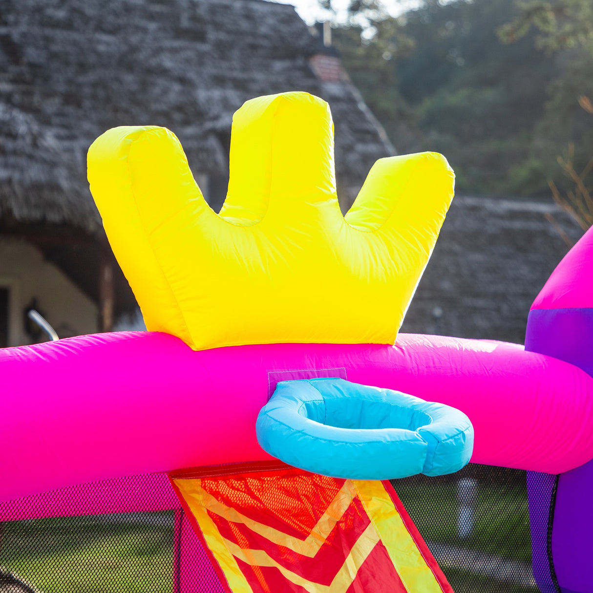 easycomfort easycomfort castello gonfiabile per bambini 3 8 anni con scivolo piscina e trampolino 3x2 7x2m