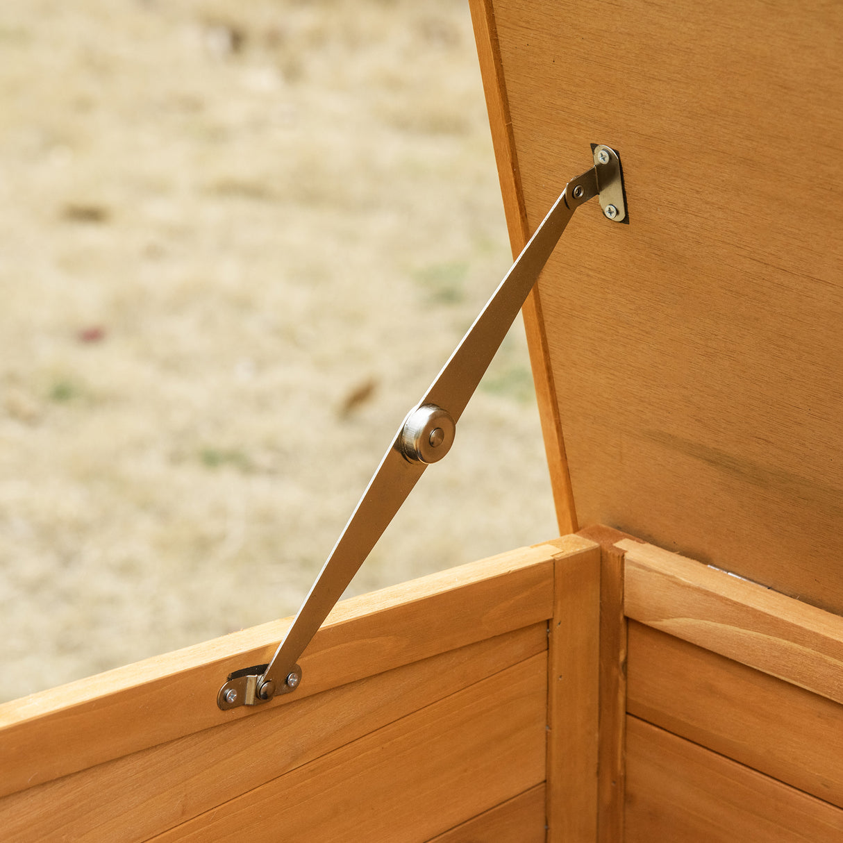 easycomfort easycomfort conigliera a 2 livelli in abete e acciaio con casetta spazio aperto e vassoio 141x49x86cm