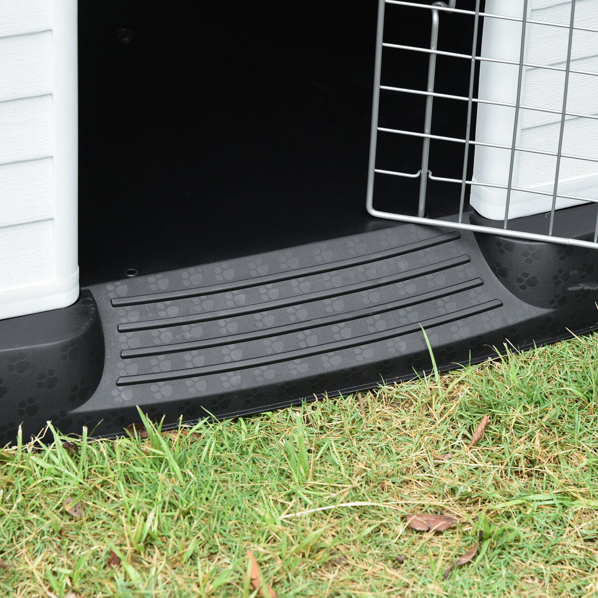 easycomfort easycomfort cuccia in plastica per cani medi da esterno e interno cancello rimovibile 78x87x81cm bianco