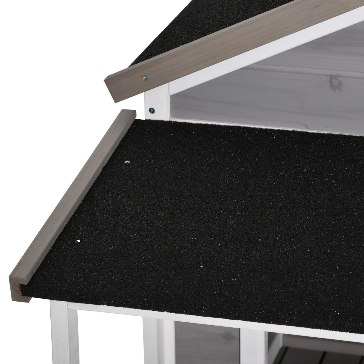 easycomfort easycomfort cuccia per cani da esterno in legno casetta per cani con terrazza finestra e tetto impermeabile 127x112x109cm grigio