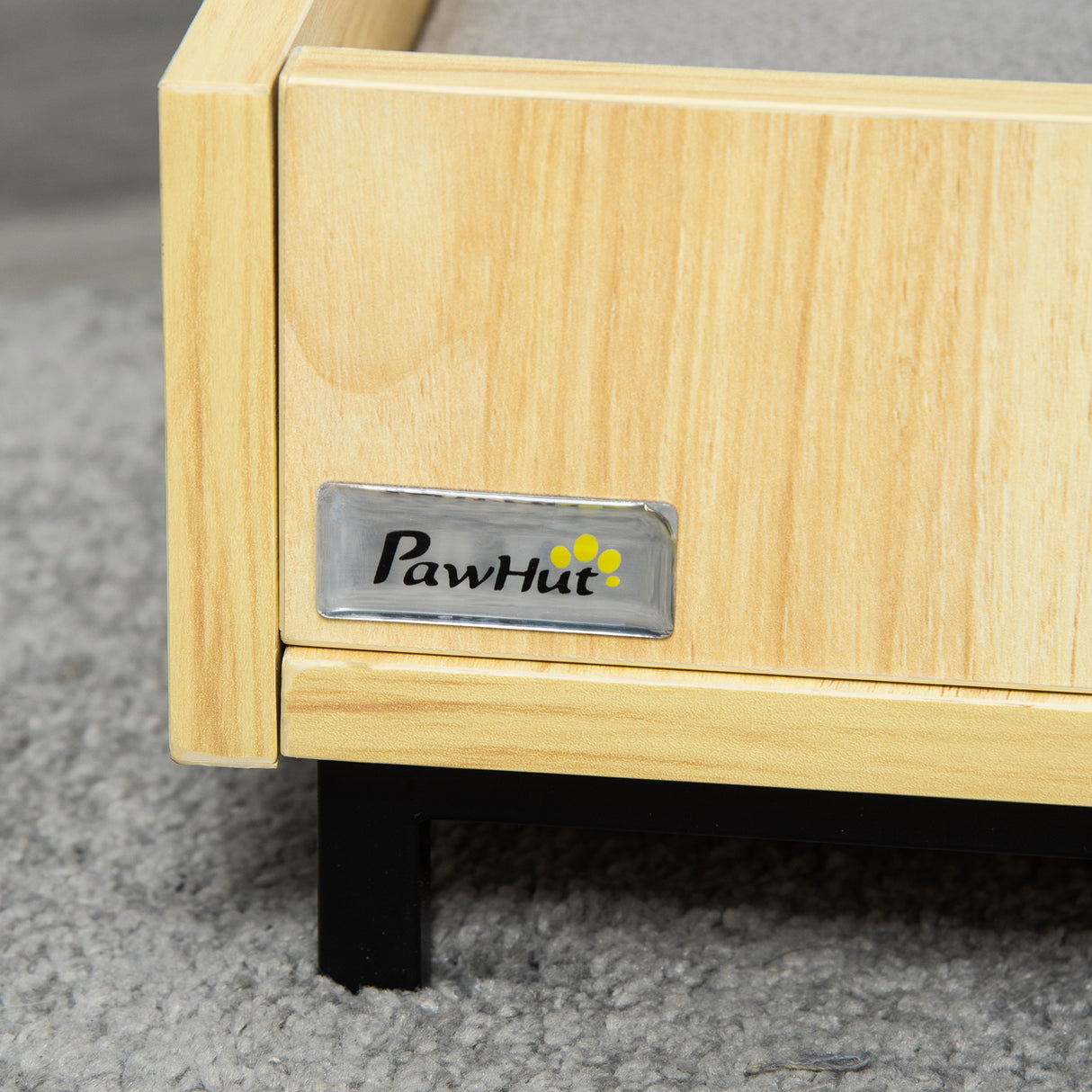 easycomfort easycomfort cuccia per cani rialzata con cuscino removibile e lavabile lettino per cani gambe in legno e acciaio 110x70x15 5cm rovere e grigio