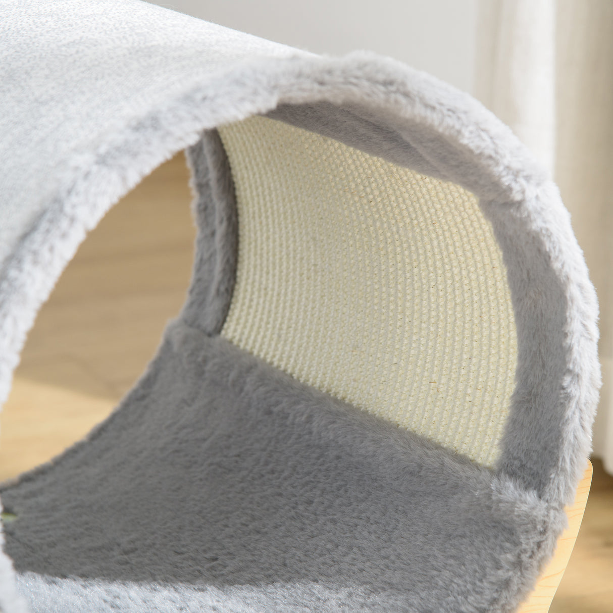 easycomfort easycomfort cuccia per gatti con tiragraffi e cuscino imbottito casetta per gatti a tunnel 41x40x47cm grigio
