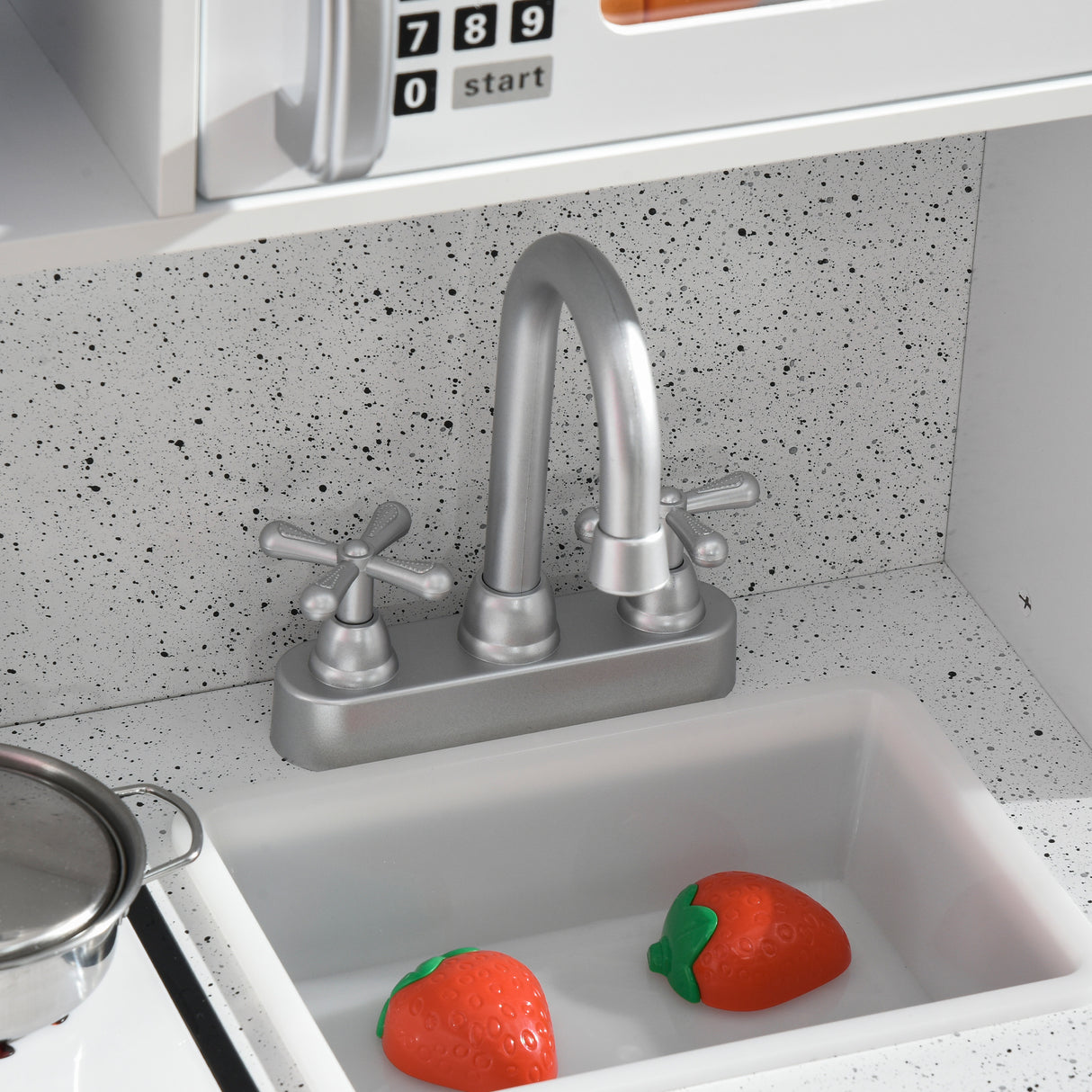 easycomfort easycomfort cucina giocattolo per bambini 3 6 anni con luci e accessori realistici in mdf e pp 60 1x31 7x92 9 cm bianca