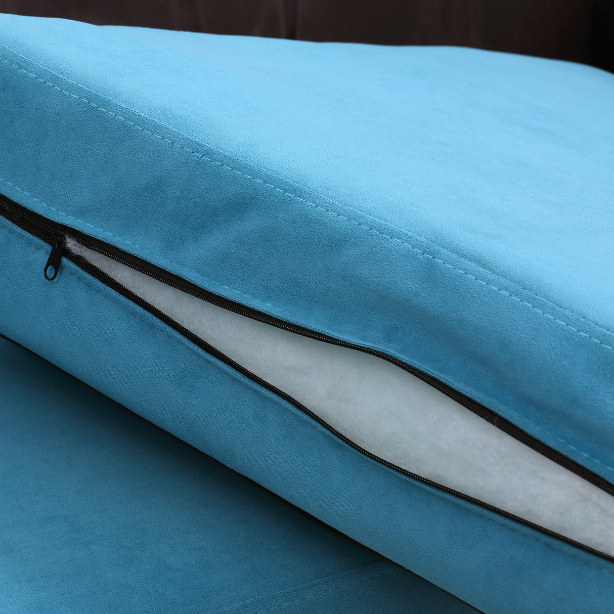 easycomfort easycomfort divano 2 posti moderno con braccioli imbottiti in tessuto effetto velluto e gambe in legno 170x90x85 cm blu