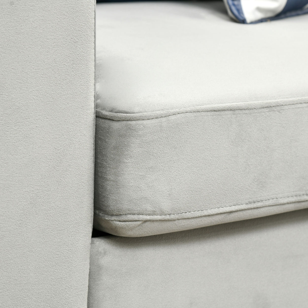 easycomfort easycomfort divano 3 posti in velluto grigio con 5 piedini e doghe 199x72x75cm