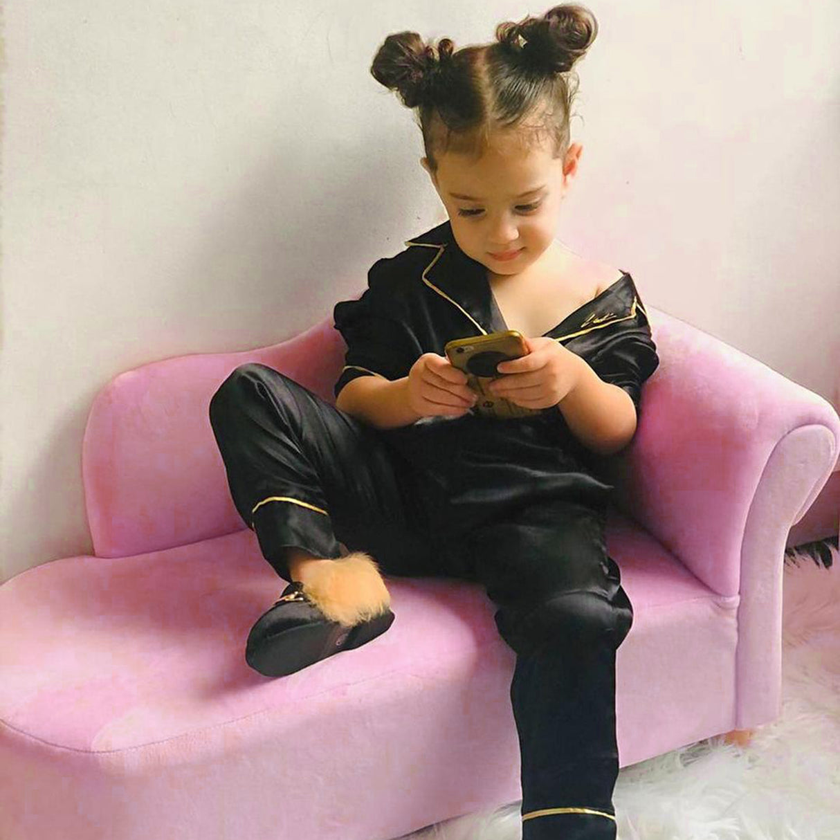 easycomfort easycomfort divano per bambini imbottito con rivestimento morbido e piedini in legno 80x40x49cm rosa