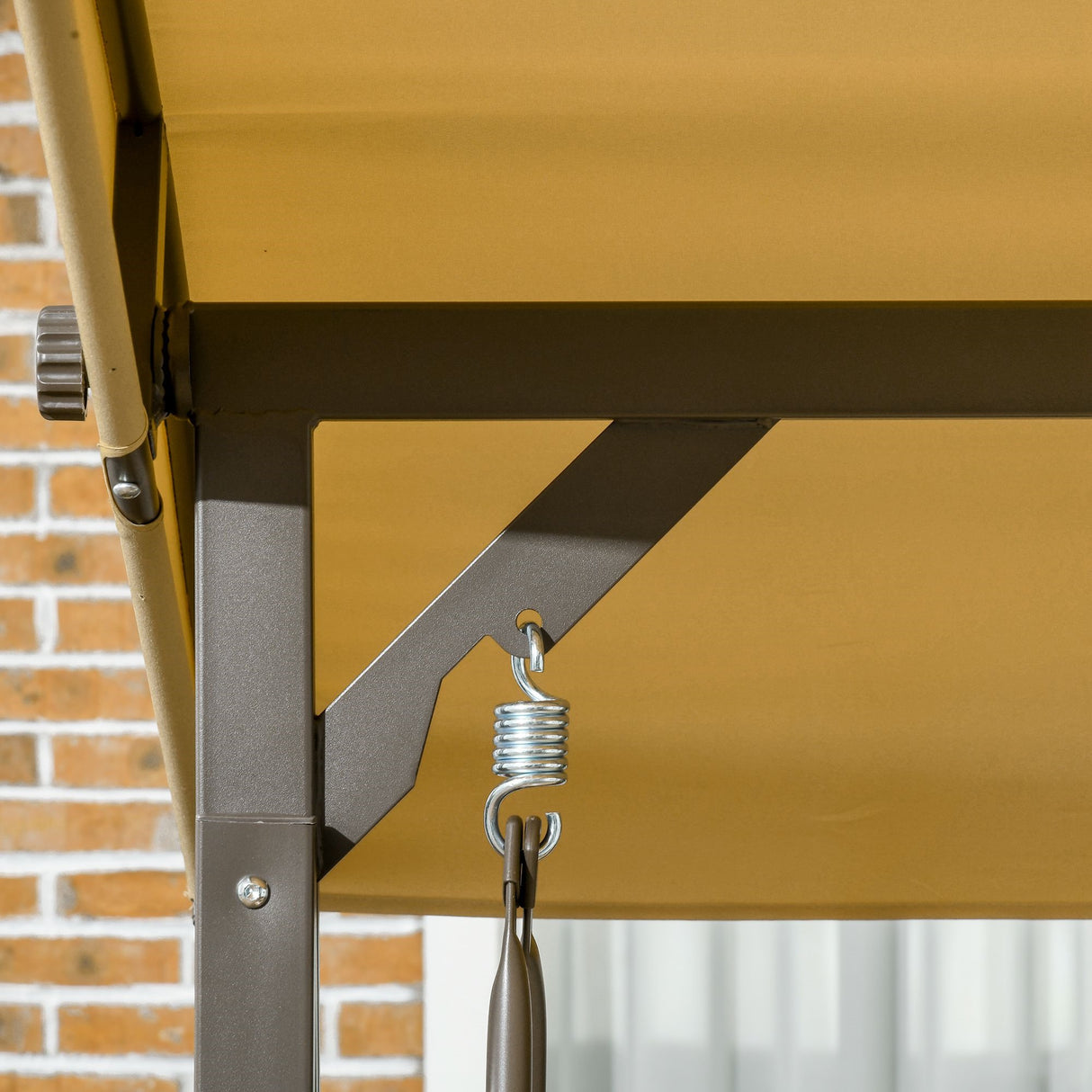 easycomfort easycomfort dondolo da giardino 3 posti in acciaio e poliestere con tetto inclinabile e cuscini 190x120x178 cm