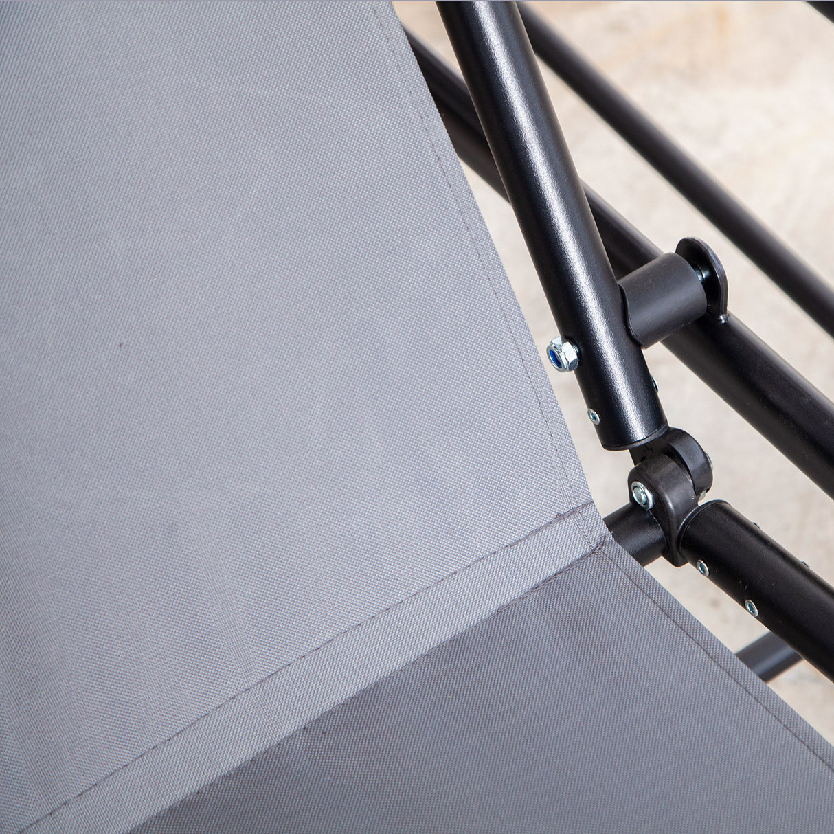 easycomfort easycomfort dondolo letto da giardino 3 posti con tettuccio regolabile metallo e poliestere grigio